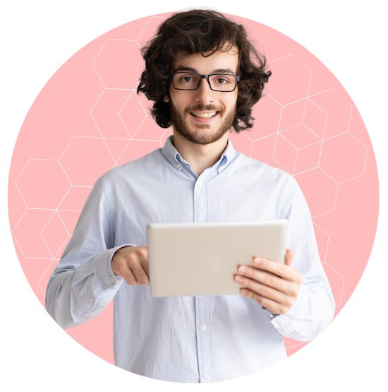 starck digital marketing man with tablet using marketing strategies